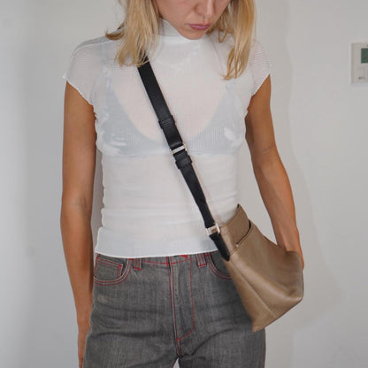Margaret Howell leather cross body grey bag