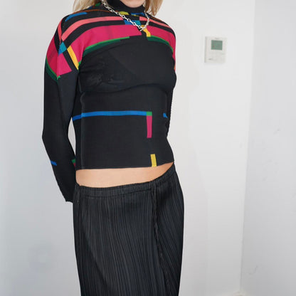 Issey Miyake Me pleated long sleeve top