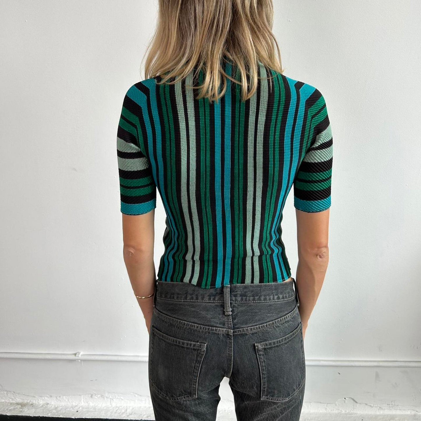 Issey Miyake T Pleated Short Sleeve T shirt