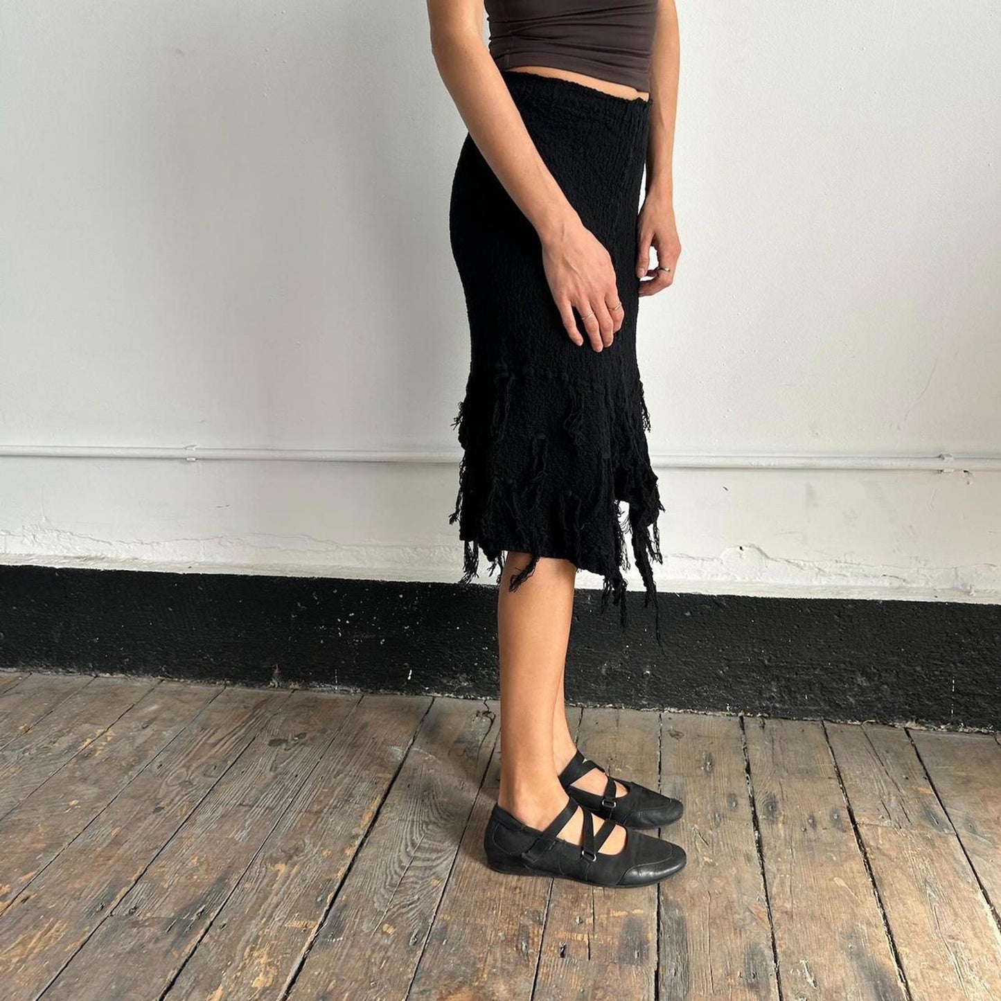 Black Issey Miyake Me crinkle abstract skirt