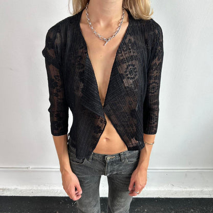 Issey Miyake Patterned Cardigan in Black