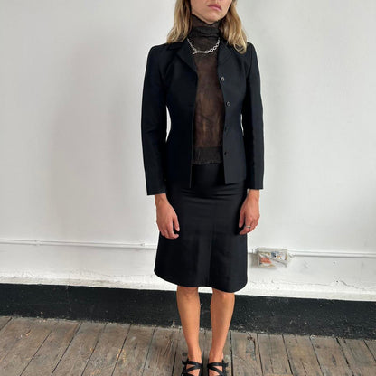 Black Vintage Prada 1990s Two Piece Suit