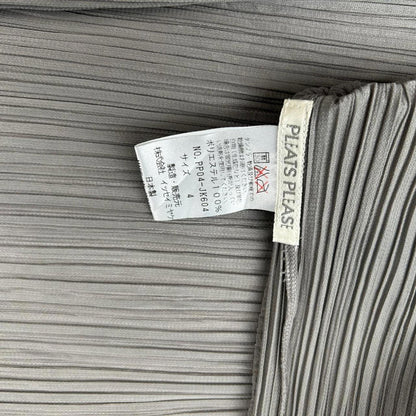 Grey Issey Miyake Pleats Please hooded zip up jacket