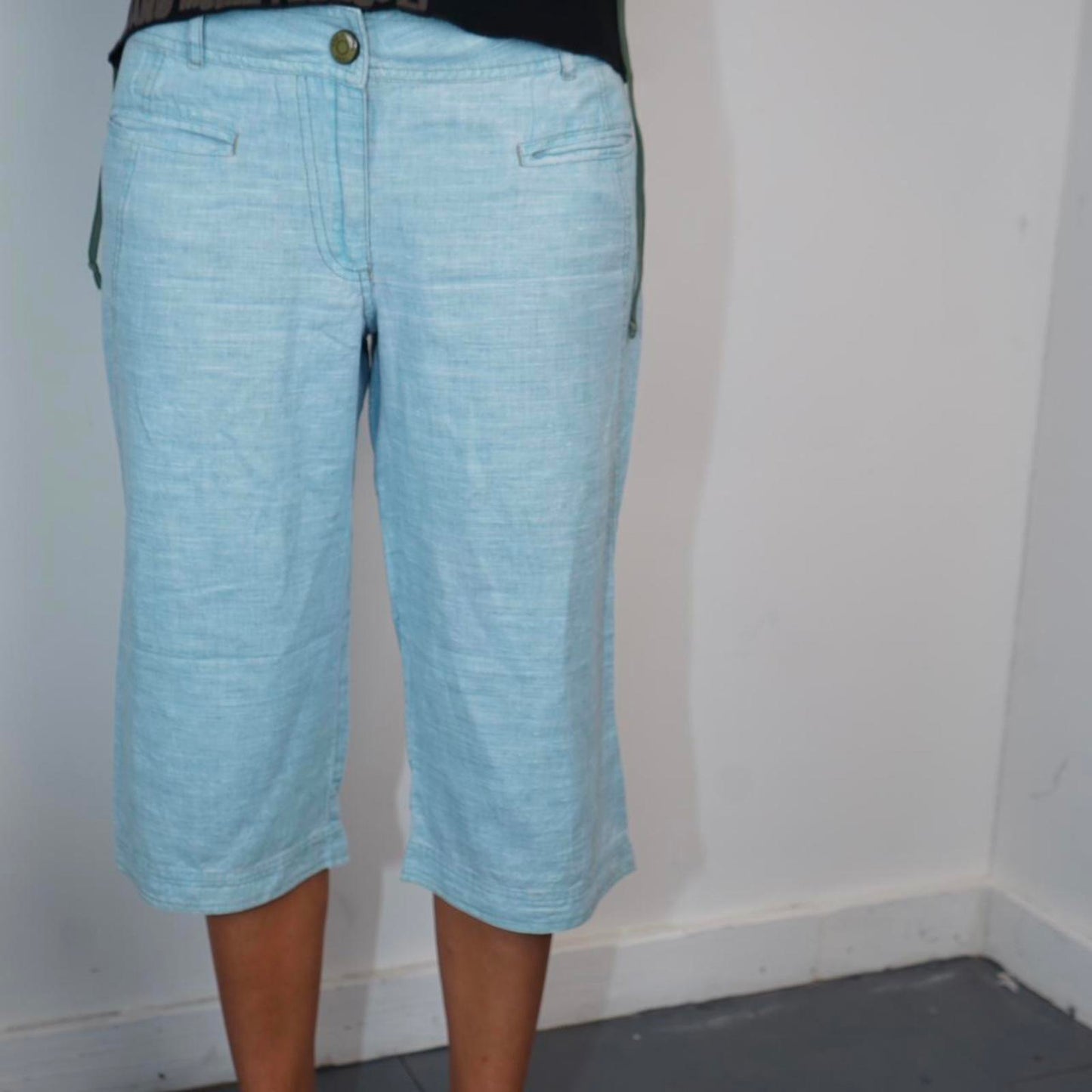 Baby blue Cop Copine Capris trousers