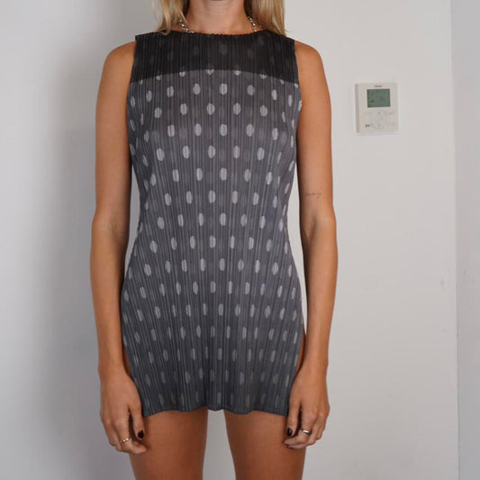 Issey Miyake Pleats Pleats polka dot mini dress/tunic