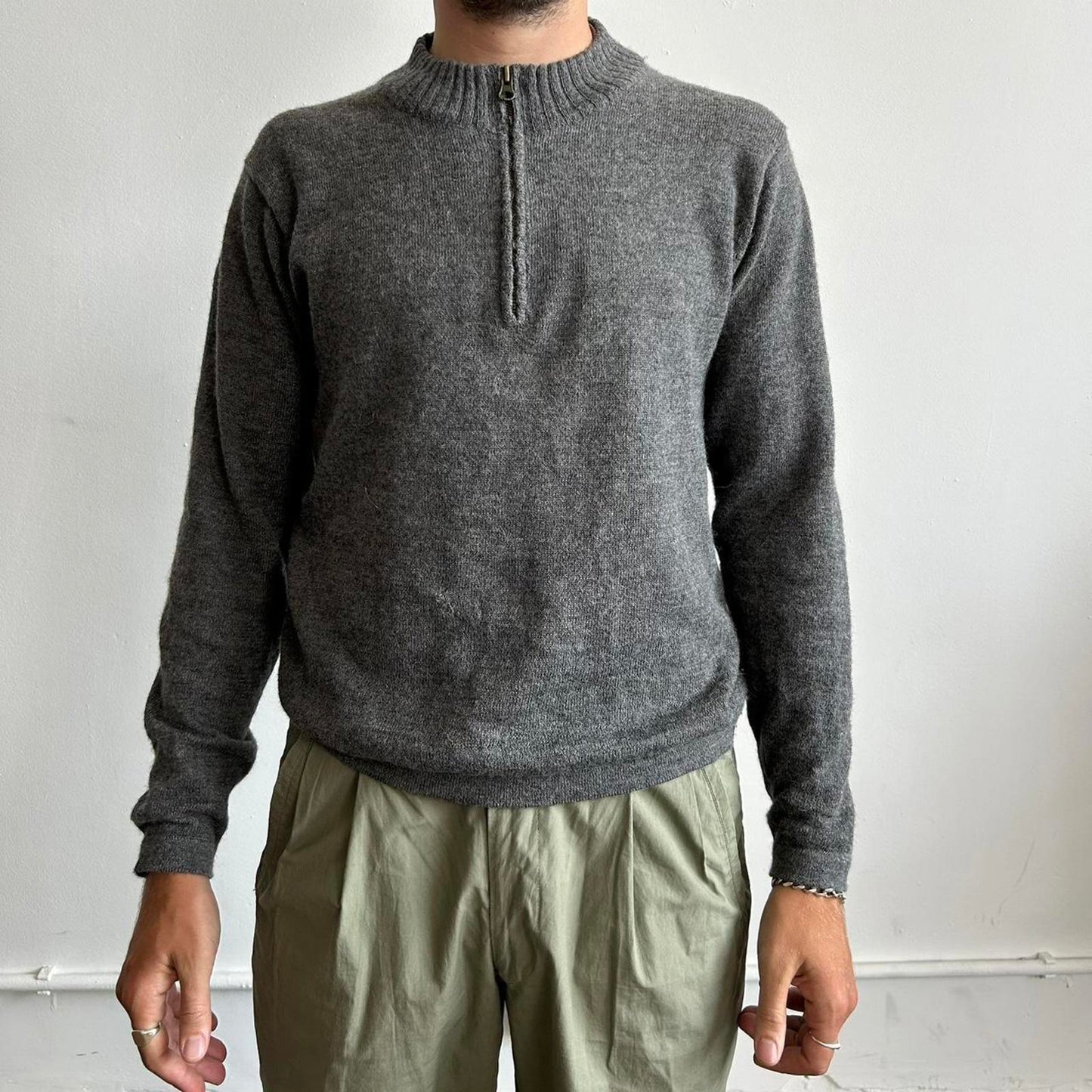 Vintage Issey Miyake Men quarter zip jumper 100% alpaca