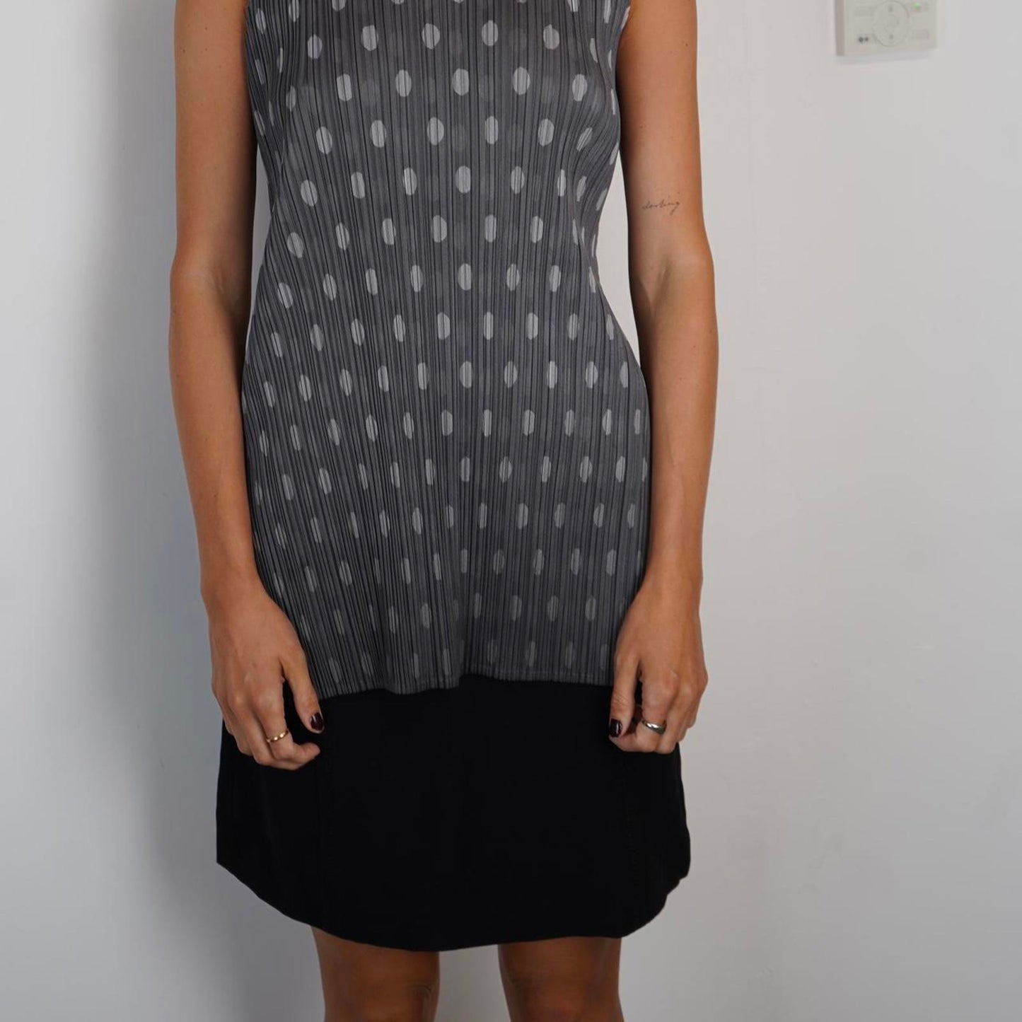 Issey Miyake Pleats Pleats polka dot mini dress/tunic