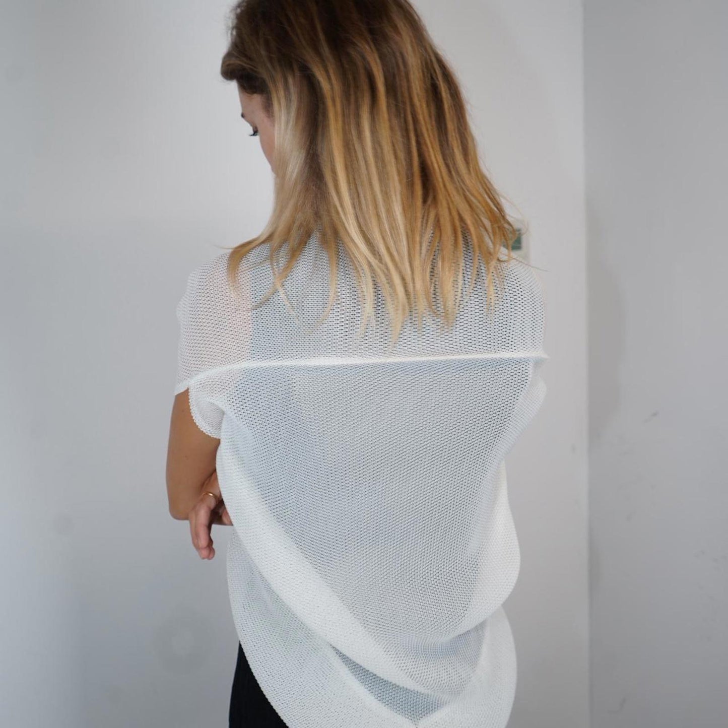 Issey Miyake white shawl