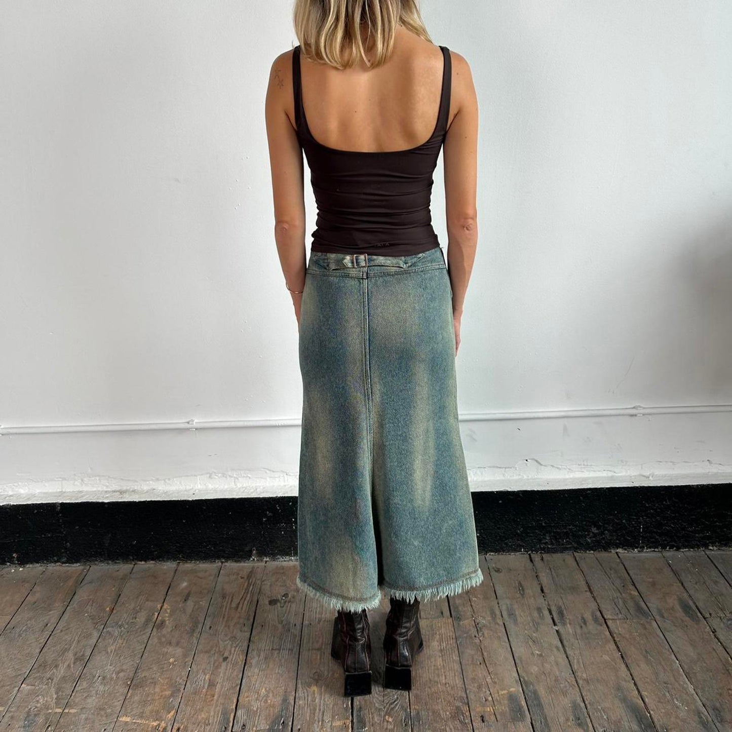 Vintage Comme Des Garçons x Junya Watanabe denim maxi skirt - AD2001