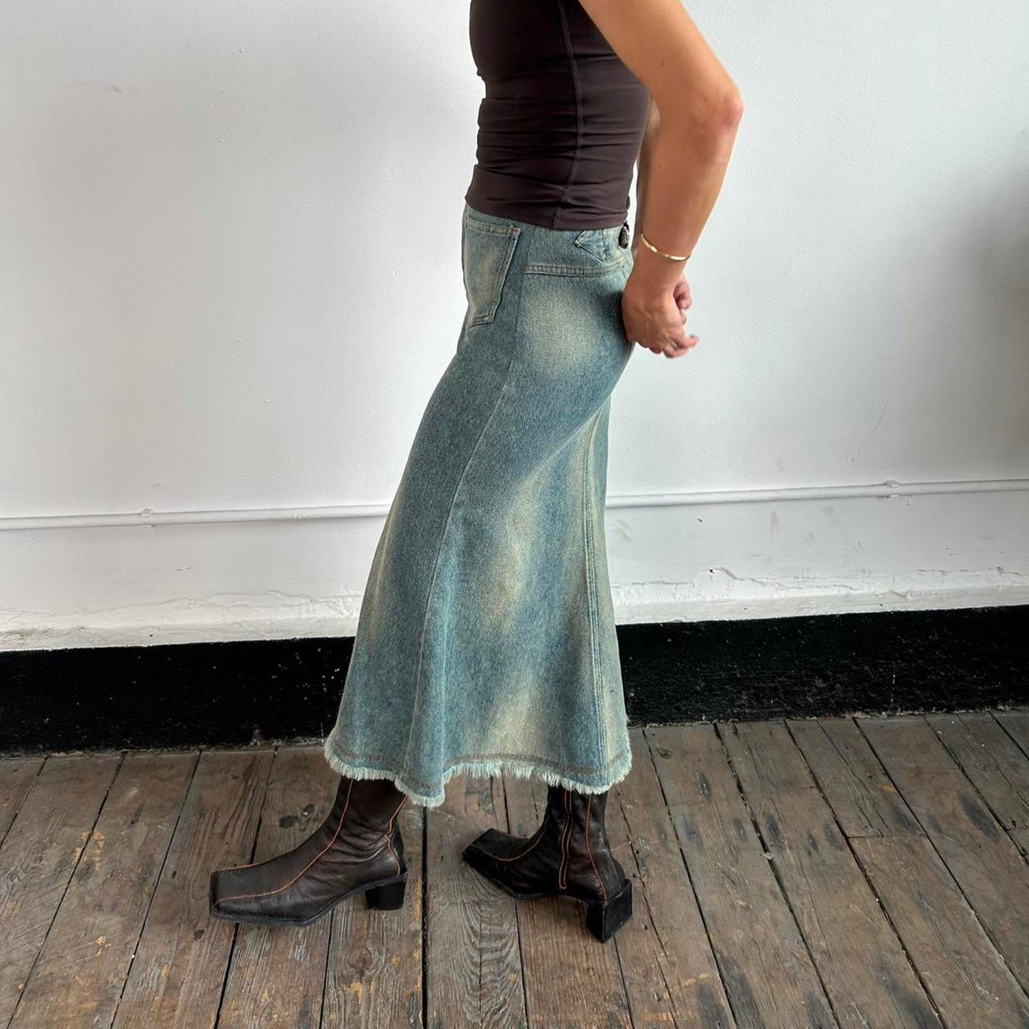 Vintage Comme Des Garçons x Junya Watanabe denim maxi skirt - AD2001