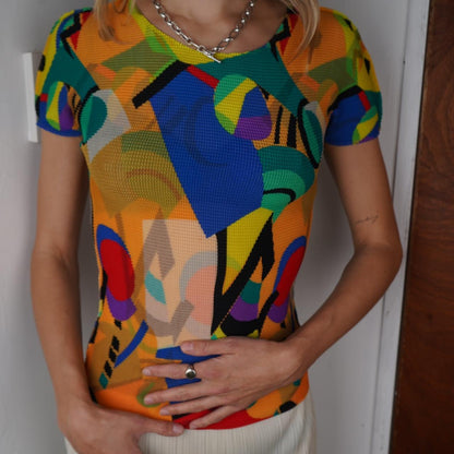 Issey Miyake Me Multicoloured Short Sleeve Top