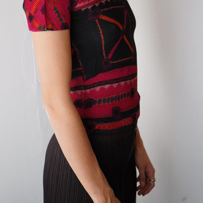 Brown Issey Miyake Pleats Please Maxi Skirt with full length mid zip