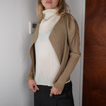Beige Issey Miyake Pleats Please Cardigan