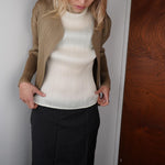 Beige Issey Miyake Pleats Please Cardigan