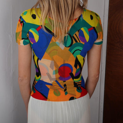 Issey Miyake Me Multicoloured Short Sleeve Top