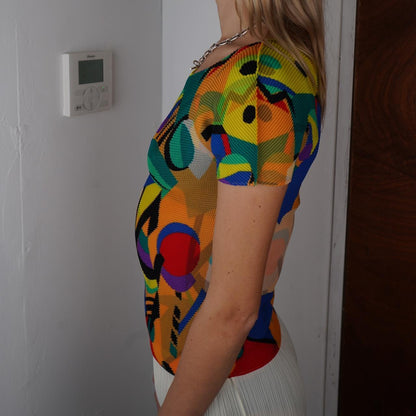 Issey Miyake Me Multicoloured Short Sleeve Top