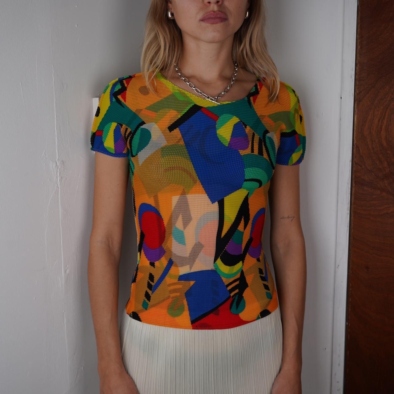 Issey Miyake Me Multicoloured Short Sleeve Top