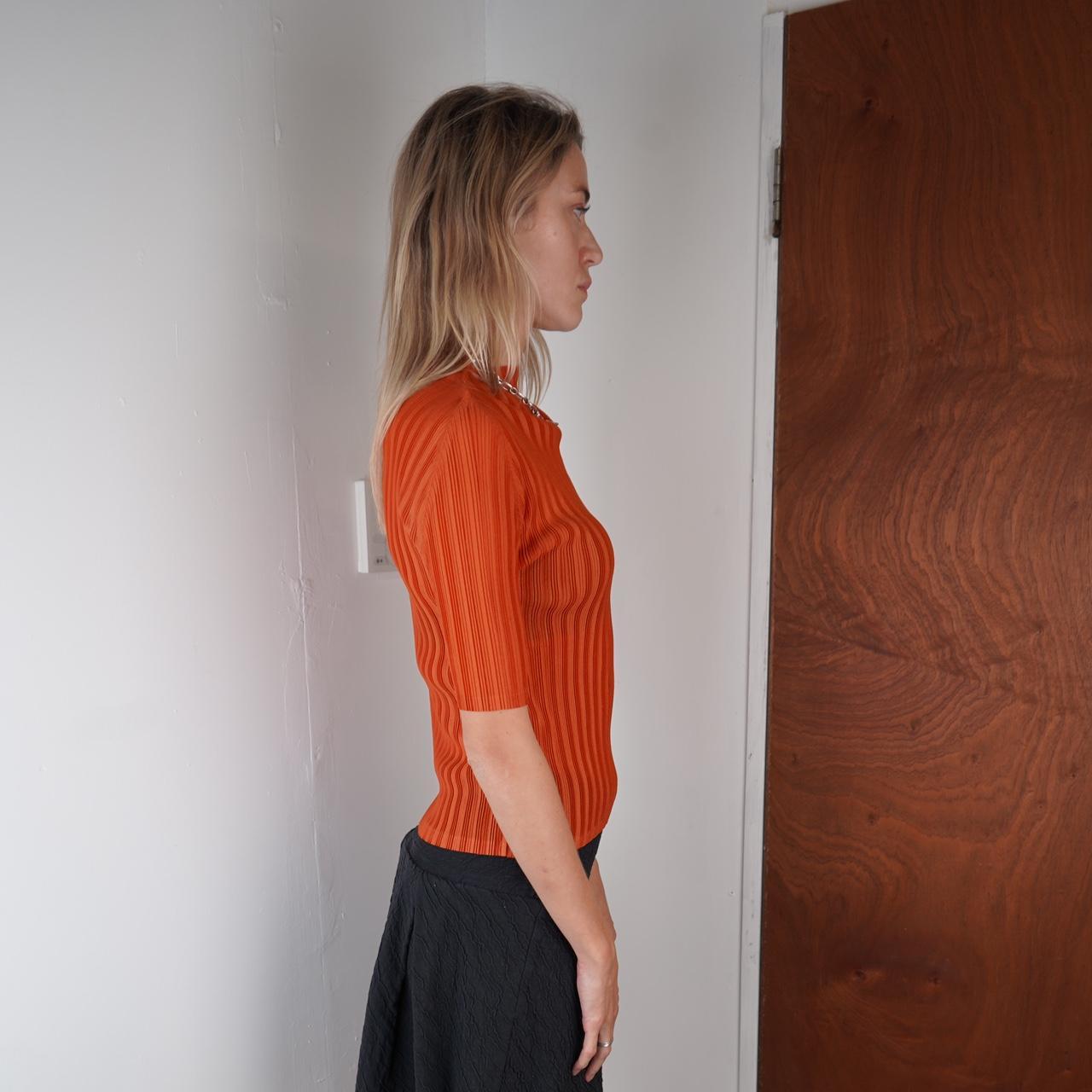 Orange ISSEY MIYAKE Pleats Please High Neck Top