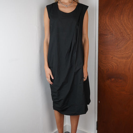 Black Vintage Issey Miyake Asymmetrical Dress