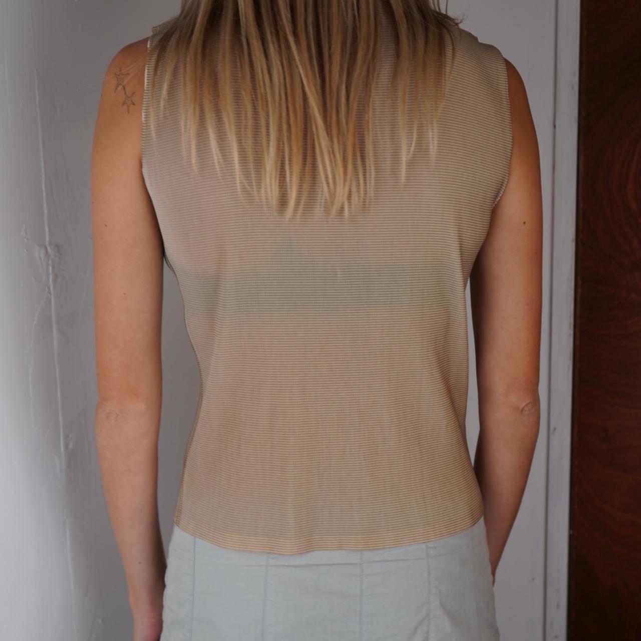 Gold Issey Miyake Pleats Please High Neck Top