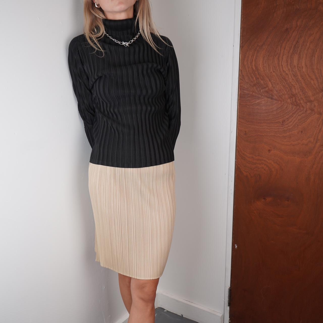 Black Issey Miyake Pleats Please High Neck Top
