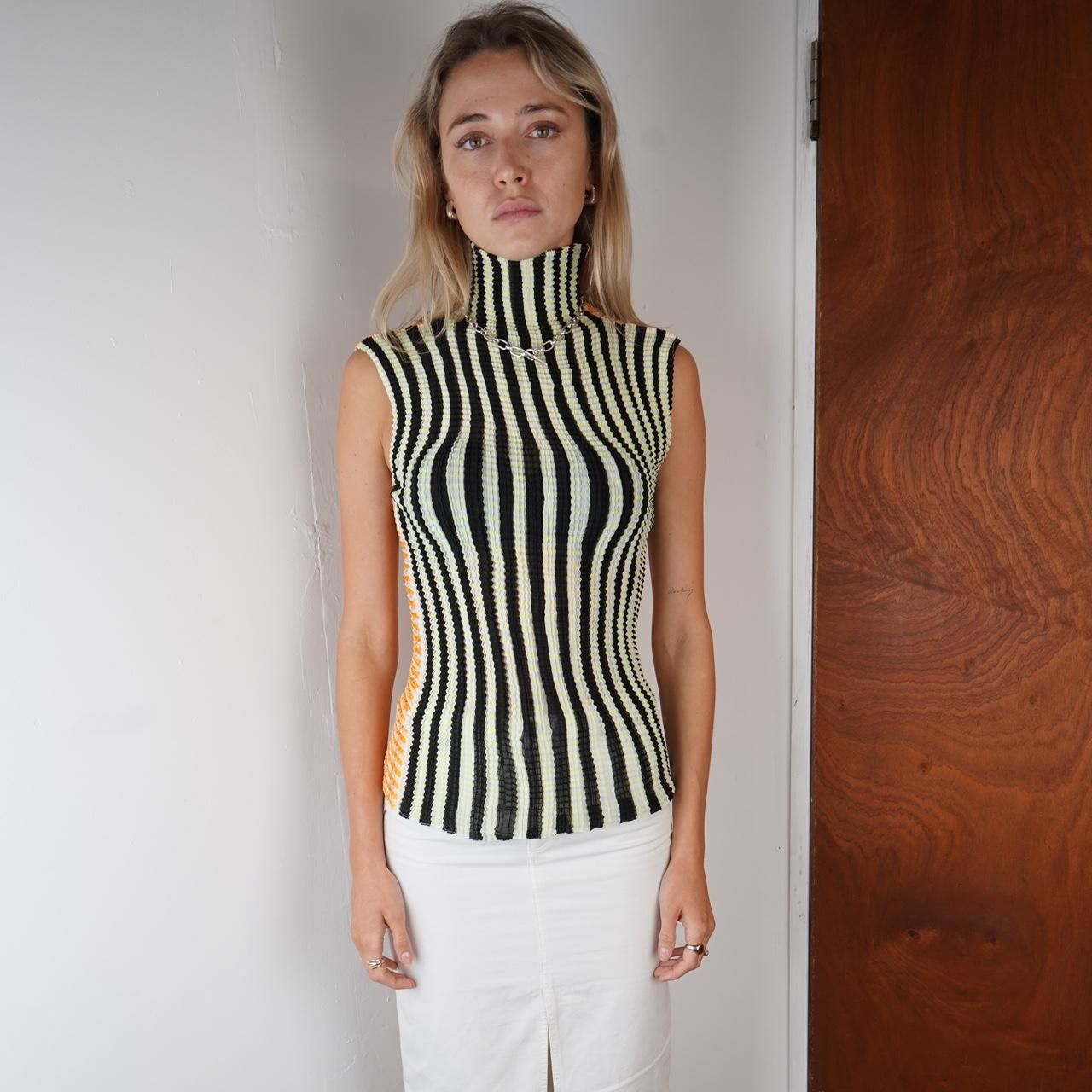 Issey Miyake Pleats Please Sleeveless High Neck Top